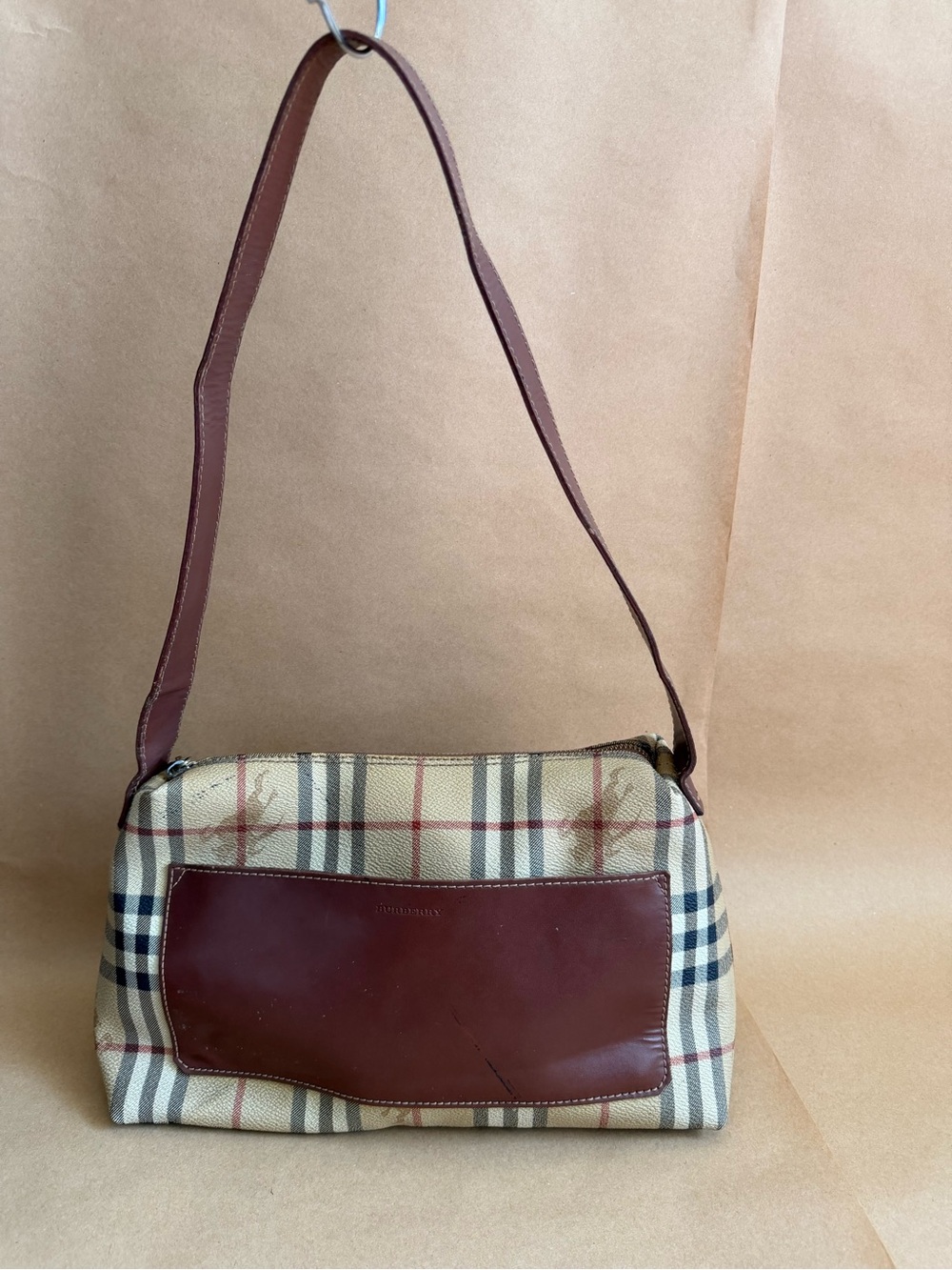 Burberry Beige/Brown Front Pocket Shoulder Bag - Picture 1 of 14
